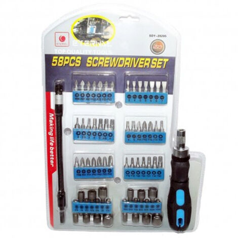 Kit 58 Pièces Embouts De Tournevis Torx Inserts Douille Ph Pièces Interchangeables (1/3)