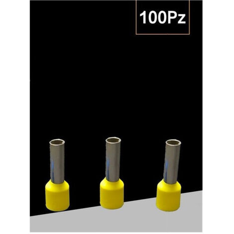 Confezione 100pz Tubetto Capicorda Isolato Per Cavi 1.5mm² Terminale Da 8mm E1508 Jaune (1/4)