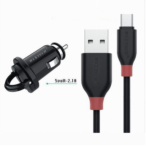 Kit Chargeur Voiture + Câble Micro Usb 1mt 10watt Maxtech Ma-s03 (1/4)