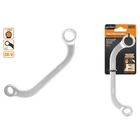 Set De Clave Fixe Polygonal Double à U De 17 à 19 Mm Chromé Chrome Vanadium 97694 (1/2)