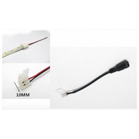 Connecteur Pour Bandes Led 10 Mm Clip Jack 2 Broches Pour Bandes Led 10 Mm-dc (1/3)