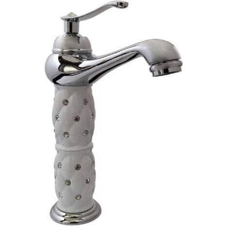 Brillantini Robinet De Lavabo Mitigeur De Salle De Bain Monotrou Bec Haut Argent 52156 (1/3)