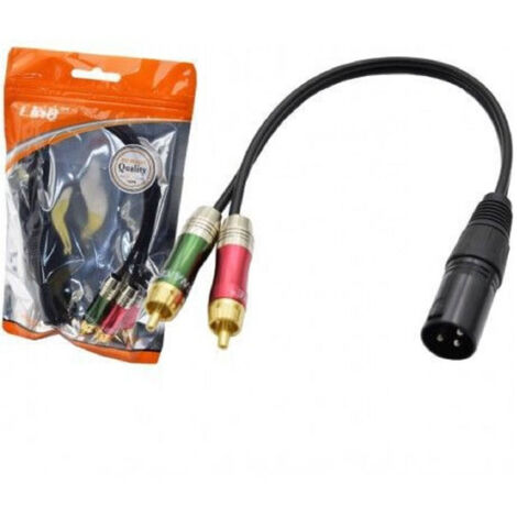 Audio Adattatore Audio Da Xlr Maschio 2 Rca 30cm Per Microfono Splitter Kl-9245 (1/2)