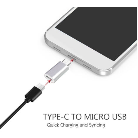 Lot De 3 Adaptateurs Micro USB Vers USB-C - Convertisseur Aluminium, Compatible Avec Presque Tous Les Appareils