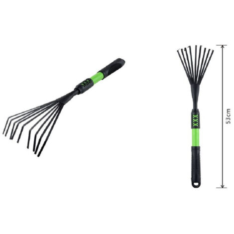 Râteau De Jardin Pour Feuilles Manche Avec Poignée Caoutchoucée 53cm 90067 (1/2)