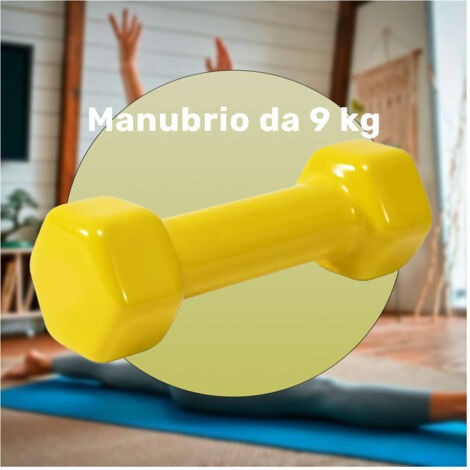 Haltère Simple 9 Kg En Vinyle Pour Exercices D'entraînement à Domicile, Salle De Sport, Fitness (1/2)