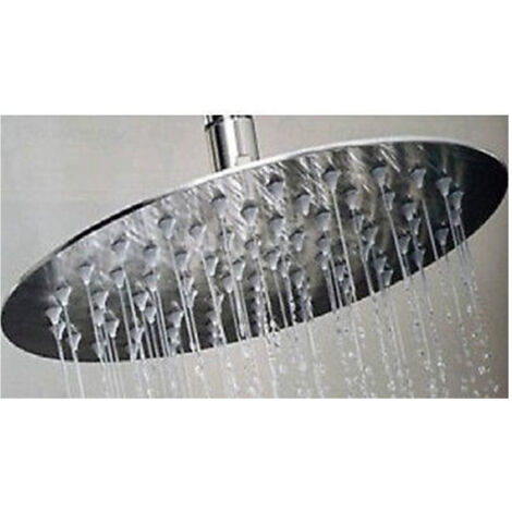 Steel Rotondo Tondo 20 Cm Bagno Effetto Pioggetto Sottile Cromato Shower (1/3)
