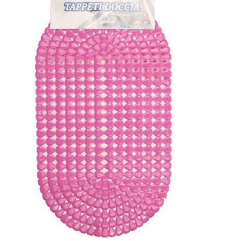 Tapis De Bain Douche Ovale Antidérapant Rose Losange 36 X 66 Cm 87864 (1/2)