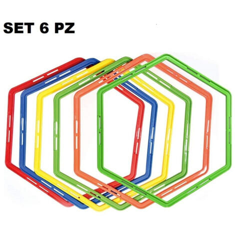 Set 6pcs Cerceaux D'entraînement D'agilité Plats Hexagonaux Pour Fitness Football 50cm (1/5)