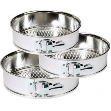 Jeu De 3 Moules à Gâteaux Antiadhésifs à Charnières Moules à Gâteaux Amovibles (1/3)