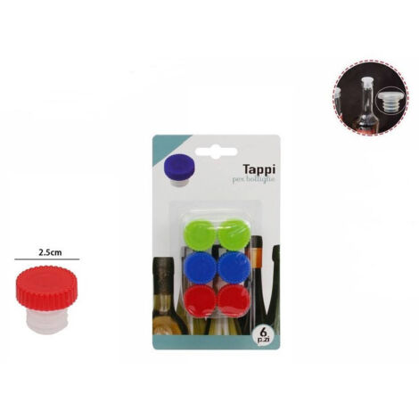 Set 6 Pcs Bouchons De Bouteille Colorés 2.5cm Réutilisables 60095 (1/2)