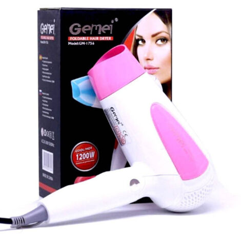 Sèche-cheveux 1200 Watts Poignée Pliante Vent Froid/chaud 2 Vitesses Gm1756 (1/5)