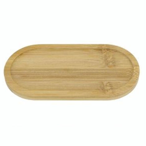 Organisateur Ovale De Plateau Polyvalent Décoratif De Bambou Pour La Salle De Bain De La Cuisine 17.5x9cm 10851 (1/5)
