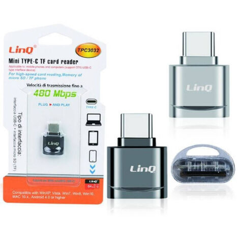Mini Lecteur De Carte Otg Adaptateur Micro Sd Tf + Type-c Vitesse 480mbps Tpc3032 (1/3)
