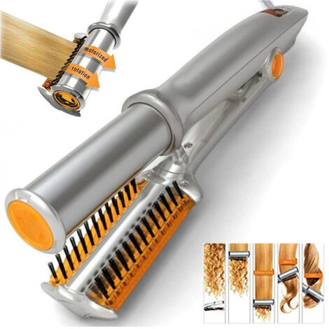 Brosse Lissante Rotative Pour Cheveux Lisses Et Bouclés Lisseurs En Céramique