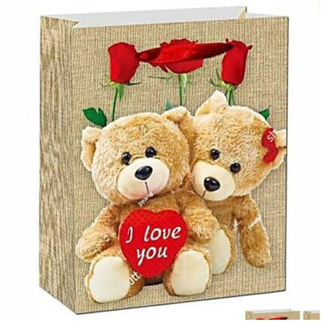 Set 6 Enveloppes Cadeaux Valentin 10.5x26x32cm 63988 Divers Imprimés Coeur D'ours