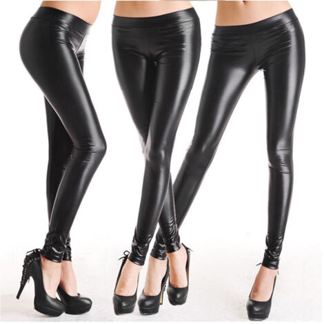 Pantalons En Cuir Noir Pour Femmes Confortable Et Pratique Tg S / M (1/3)