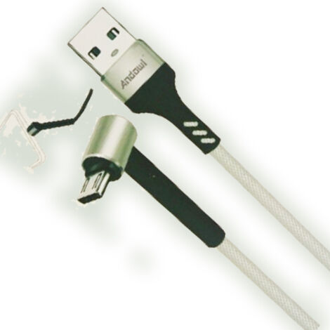 90° Angled Cable Micro Usb To Usb 2.0 Data Transfer Charging 1.2 M Q-a152 (1/5)