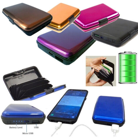 Banque D'alimentation Externe 2-en-1 Aluminium Porte-cartes De Crédit (1/5)