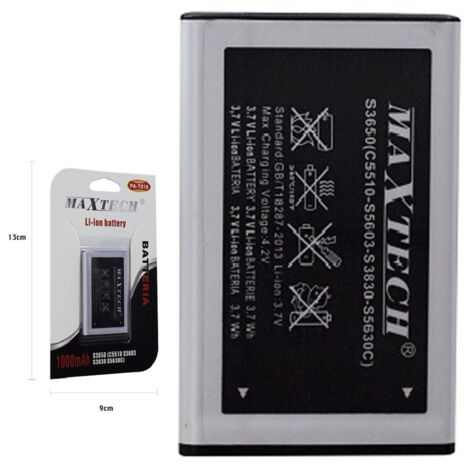 Maxtech Pa-t018 Batterie Li-ion 1000mah Compatible Samsung S3650 Smartphone Remplacement (1/2)
