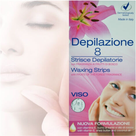 8 Bandes Dépilatoires Prêtes à L'emploi Pour L'épilation Du Visage Pour Femmes Et Hommes Unisexe (1/4)