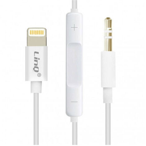 Cable Adaptateur Audio Lightning Iphone Vers Aux Jack 3.5mm Male 1mt Ip-7726 (1/5)