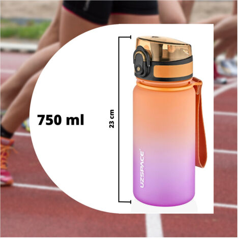 Bouteille D'eau De Sport De 750 Ml Avec Fermeture à économie D'eau Pour Le Sport, L'école Et Le Camping (1/2)
