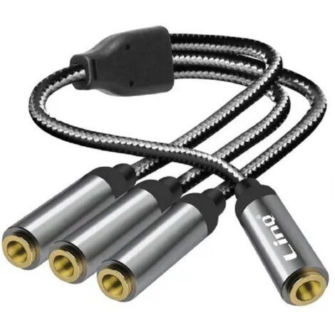 Câble Adaptateur Séparateur Audio Jack 3.5mm Femelle Vers Jack 3x 3.5mm Femelle F1f3 (1/5)