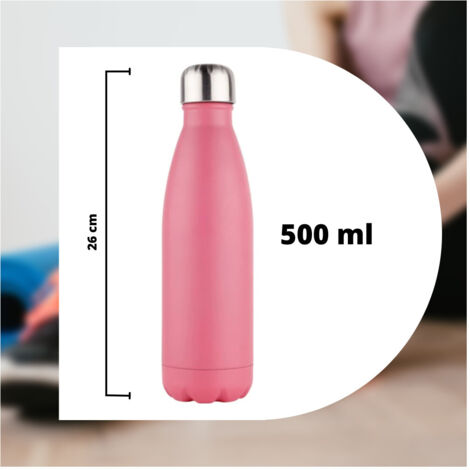 Gourde De Sport De 500 Ml En Acier Inoxydable à Double Paroi Pour L'école Et Le Camping (1/3)