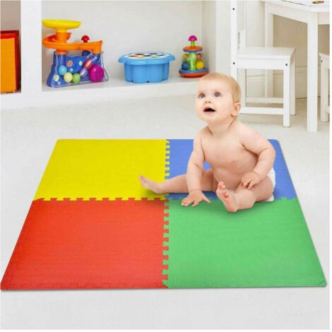 Tapis De Puzzle Maxi Coloré Jeu D'enfants 4pcs 60x60cm Caoutchouc Eva (1/4)