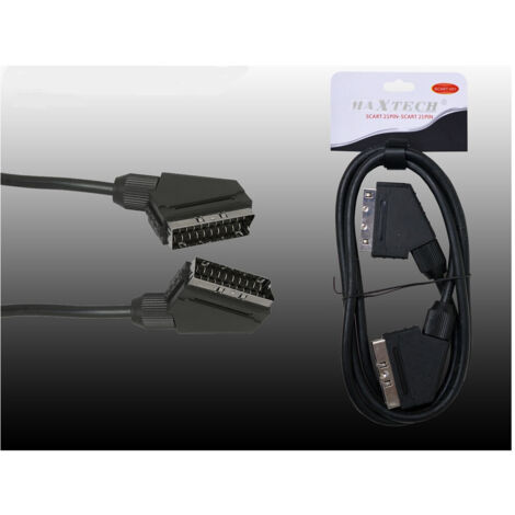 Cordon Scart Cable Tv Socket Digital Decoder Dvd Vhs Player 21 Pin Maxtech Scart-001 (1/3)