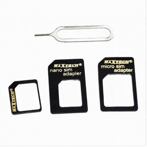 Adaptateur Carte Sim Smartphone Nano Convertisseur 4in1 Maxtech Sim-ad001 (1/2)