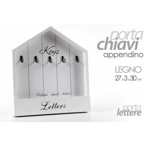 Porte-clefs Porte-lettres Porte-monnaie Mural Bois 27x3x30cm 715358 (1/2)
