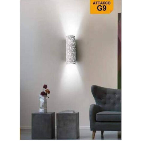Applique Murale En Gypse Double émission De Lumière 2xg9 Cylindre Perforé Gs-e38 (1/3)