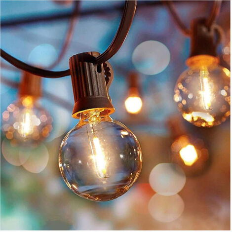 Chaîne Solaire Crépusculaire 30 Ampoules Led Filaires 3w Lumière 2200k 10 Mètres (1/5)