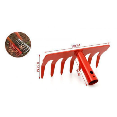Râteau De Jardin à 7 Dents 18x8.5x9cm Pour Désherber La Pelouse 9364345 (1/2)