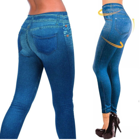 Leggings Leggings Jeans Effect Pantalon Femme Taille Xxl 36 (1/4)