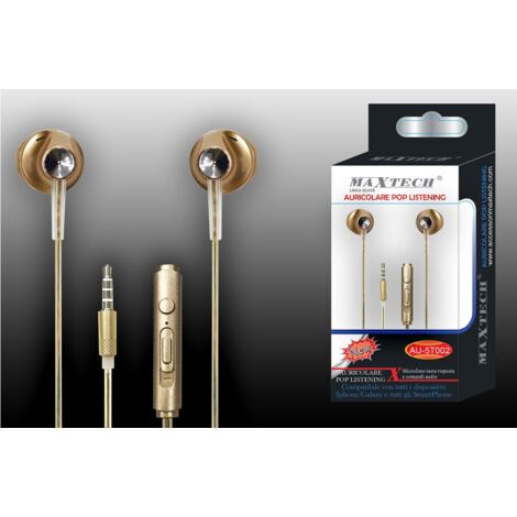 Ecouteurs Avec Micro Pour Telephones Portables Jack Maxtech Au-5t002 (1/3)