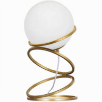 Lampada Da Tavolo Minimalista Lume In Metallo Bronzo Con Sfera In Vetro G9 D31