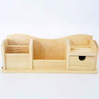 Portapenne 5 Spazi Cassetto Legno Rf63813 Organizzatore 28x8x7cm Portaoggetti