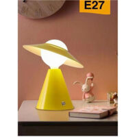 Lampada Da Tavolo Decorativa Con Paralume A Cappello Orientabile Lume E27 D13 Jaune