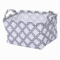 Cesto Contenitore Porta Biancheria Bucato Manici Tessuto Grigio 20x15x16cm 79202