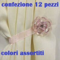 Set 12 Calamite Legatenda Ferma Tende Colorate Cristallo Fiore Diametro 5cm