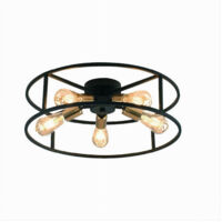 Plafoniera Lampadario Da Soffitto Circolare Stile Industriale Lampada 5xe27 C71-5