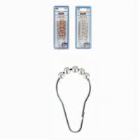 Set 12 Pz Anelli Gancio Tenda Doccia Metallo Con Perline Bagno Box Doccia 59778