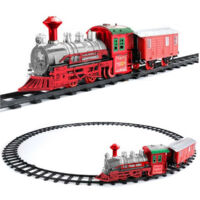 Train De Noël Sous Le Sapin Train électrique Avec Lumières Voiture Rouge Et Blanche