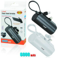 Powerbank Portable Batterie 6000mah 2 Prises Lightning 8pin + Câble Type-c Tt8300