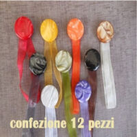 Set 12 Calamite Legatenda Ferma Tende Colorate Tonde Diametro 4cm