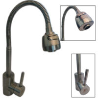 Rubinetto Miscelatore Monocomando Cucina Lavello Lavabo Con Doccetta Satinato