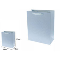 Set 2 Sacs Enveloppes Cadeau Acheteur Bleu Gravé à La Main Tissu 23x18x10cm 69926